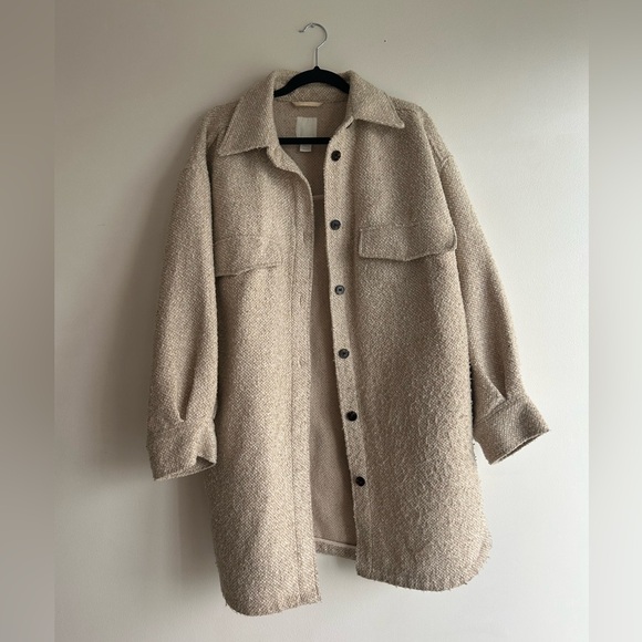 H&M Cream Textured Coat - Picture 1 of 4